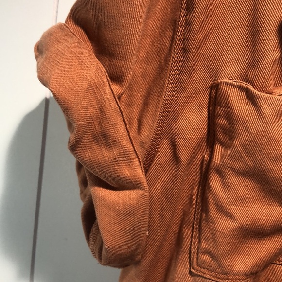 jordache shorts romper cotton and rayon copper spice color belted L - Picture 4 of 10